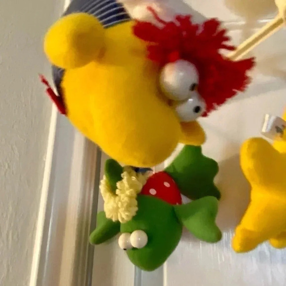 Vintage 1990s Pansy Ellen Musical Revolving Crib Mobile Fish Plush Works Brahms - Picture 5 of 12